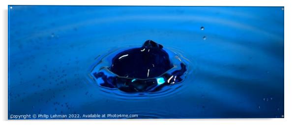 Blue Water Drops (30B) Acrylic by Philip Lehman