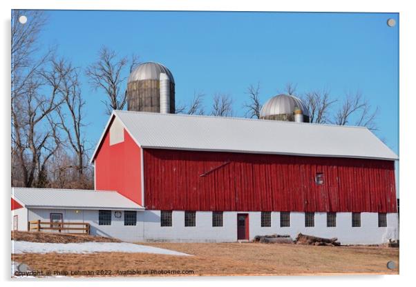 Barn & Silos (2A) Acrylic by Philip Lehman