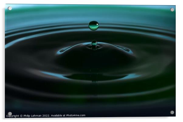 Green Water drops (19A) Acrylic by Philip Lehman