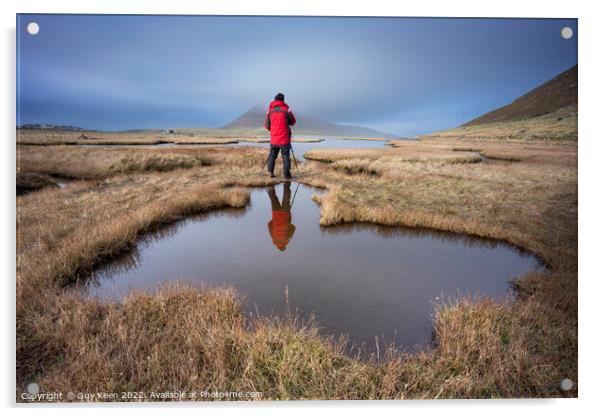 Photographer on the Salt Marsh Acrylic by Guy Keen