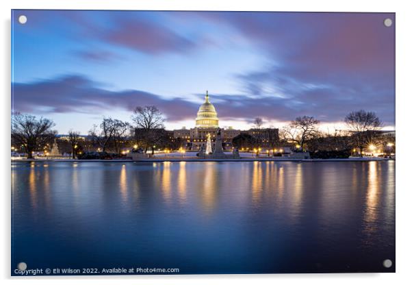 US Capitol Sunrise Acrylic by Eli Wilson