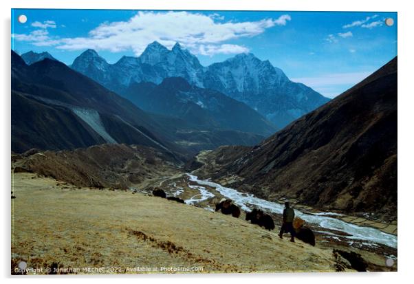 Everest Himalaya, Nepal, 2005 Acrylic by Jonathan Mitchell