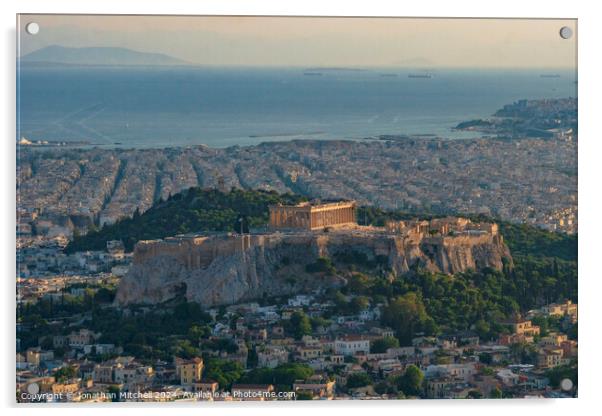The Parthenon Athens Greece 2020 Acrylic by Jonathan Mitchell