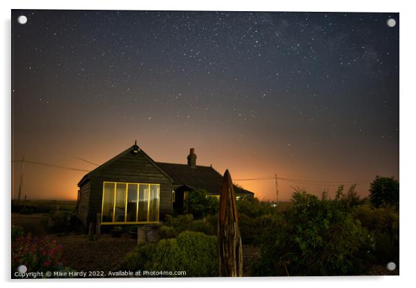 Prospect Cottage by Starlight at Dungeness Acrylic by Mike Hardy