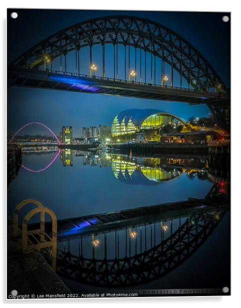 Newcastle Quayside Bridge Acrylic by Lee Mansfield