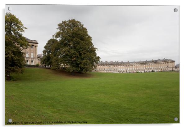 Royal Crescent. A sweeping arc of Georgian houses , Bath in Somerset Acrylic by Gordon Dixon
