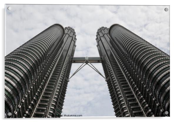 Looking up at the Petronas twin towers, Kuala Lumpur, Malaysia Acrylic by Gordon Dixon