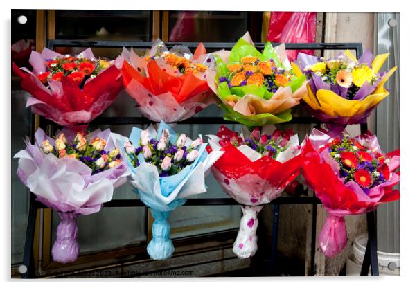 hand-tied bunches of flower - Kuala Lumpur Acrylic by Gordon Dixon