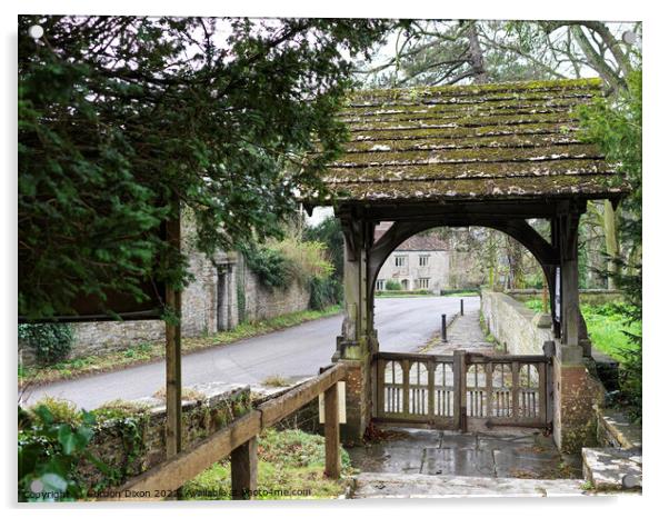 Lych gate at a church entrance - Somerset Acrylic by Gordon Dixon