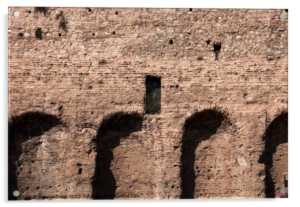 Roman viaduct brickwork - Istanbul Acrylic by Gordon Dixon