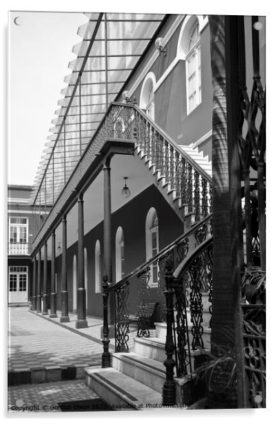 Courtyard of Museum of Contemporary Art - Curitiba, Brazil (B&W) Acrylic by Gordon Dixon