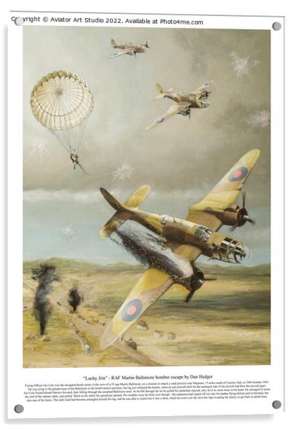 “Lucky Jim” - RAF Martin Baltimore bomber escape by Dan Hedger Acrylic by Aviator Art Studio