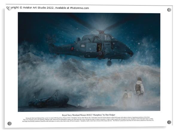 Royal Navy Westland Wessex HAS.3 ‘Humphrey’ helicopter SAS rescue Acrylic by Aviator Art Studio