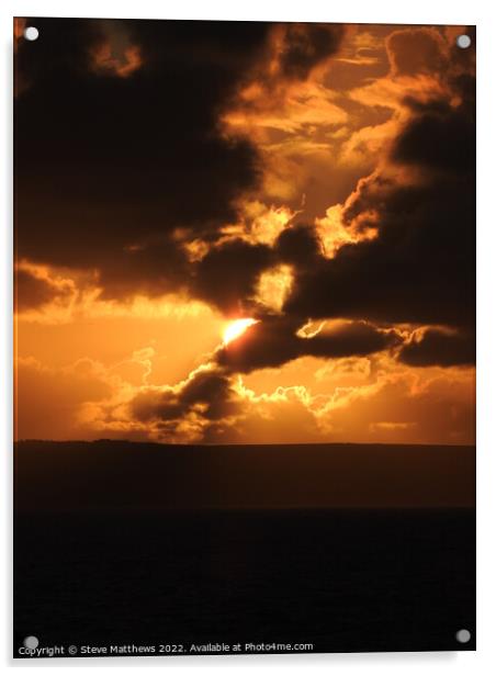 Westward Ho! Sunset Acrylic by Steve Matthews