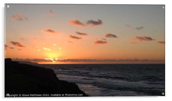 Westward Ho! Sunset Acrylic by Steve Matthews