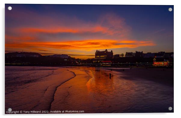 Scarborough sunset Acrylic by Tony Millward