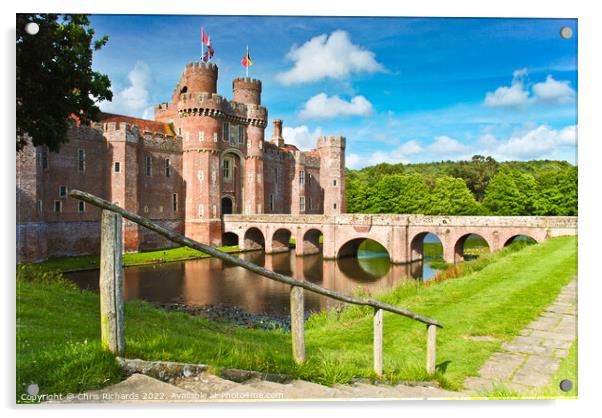 Herstmonceux Castle Acrylic by Chris Richards
