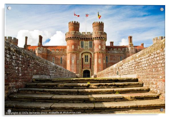 Herstmonceux Castle Acrylic by Chris Richards