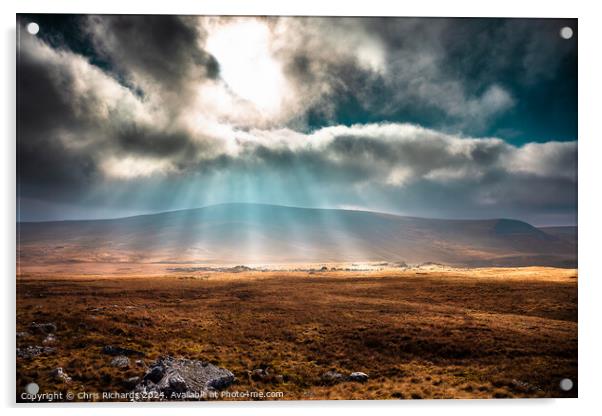 Dramatic Winter Light Over the Brecon Beacons Acrylic by Chris Richards