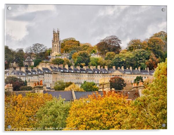 Bath city skyline in autumn  Acrylic by Rowena Ko