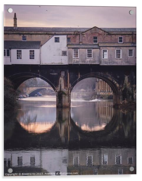 Morning Reflection of the Pulteney Bridge  Acrylic by Rowena Ko