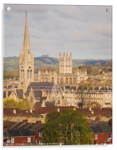 The view of Bath Abbey from Abbey View Gardens Acrylic by Rowena Ko