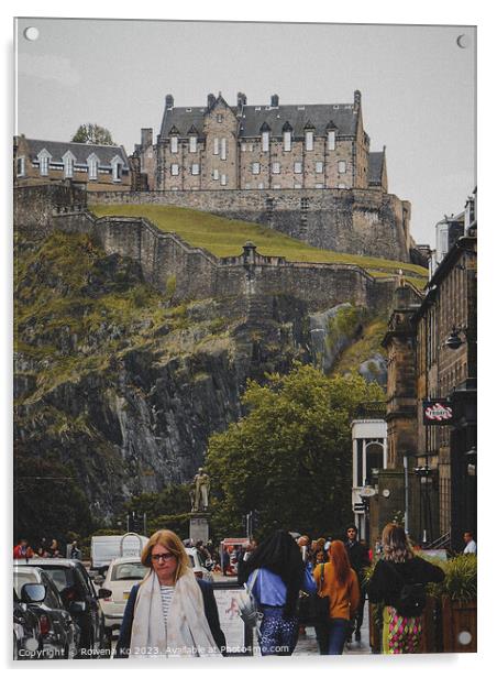 Commanding Edinburgh Castle Panorama Acrylic by Rowena Ko