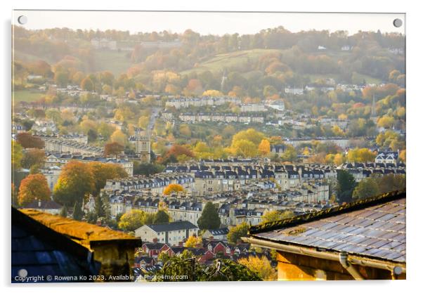 Fall mood photography of UK somerset cotswold city Bath in Golden Autumn  Acrylic by Rowena Ko