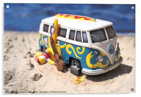 Beach Camper Acrylic by Anthony Clark