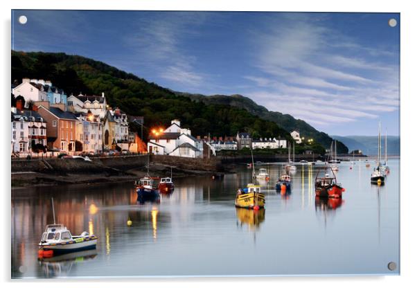  Boats On The Dovey Acrylic by Dave Urwin