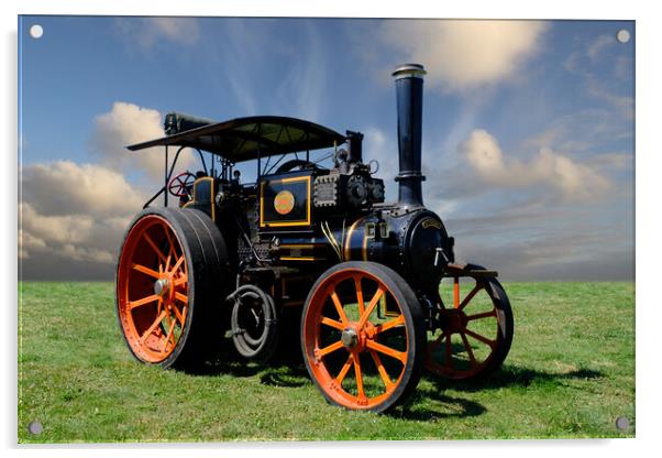Vintage Steam Tractor Acrylic by Dave Urwin