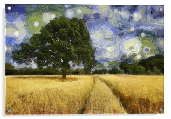 Corn Field After Van Gogh Acrylic by Dave Urwin