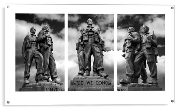 Commando Memorial Triptych (White) Acrylic by Dave Urwin