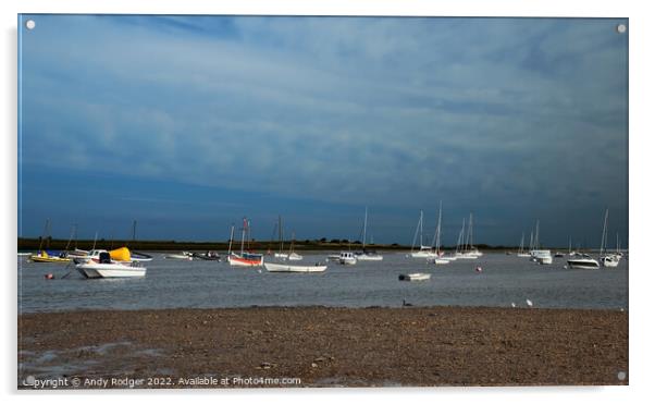Parking at Brancaster Harbour Acrylic by Andy Rodger