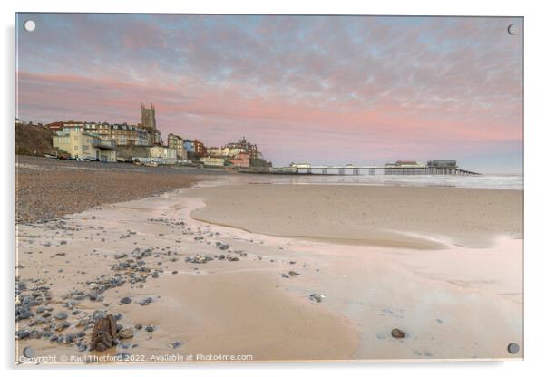 Low tide at Cromer Beach Acrylic by Paul Thetford