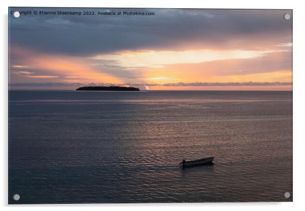 Mnemba Island Sunrise Acrylic by Etienne Steenkamp