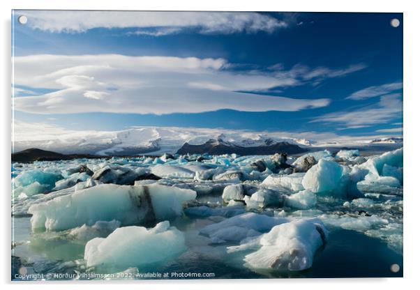 Glacier Lagoon Acrylic by Hörður Vilhjálmsson