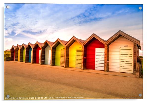 Beach Huts at Blyth Acrylic by Storyography Photography