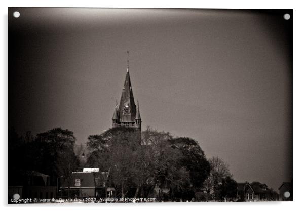 Sint-Urbanuskerk cinematic view. Netherlands Acrylic by Veronika Druzhnieva