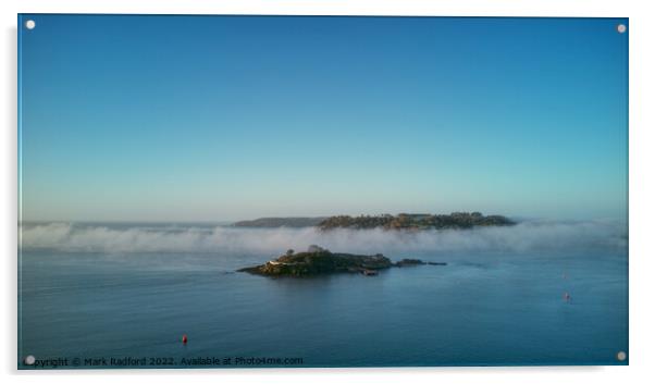 Drake's Island in Plymouth Sound Acrylic by Mark Radford