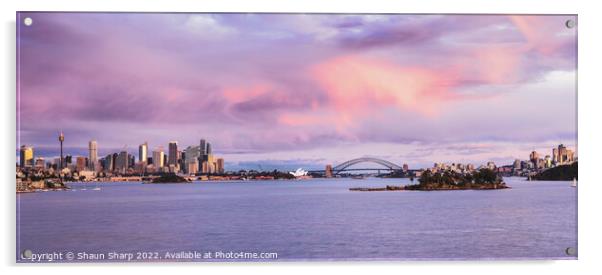 Sydney Pano at Sunrise Acrylic by Shaun Sharp