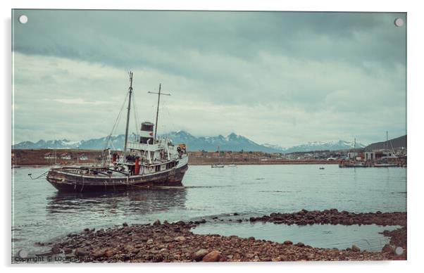 Boat Saint Chritopher - Ushuaia Acrylic by Lucas Mann