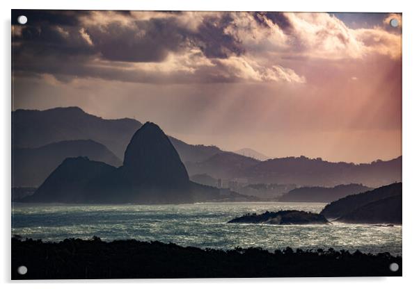 Sunset Rio de Janeiro Acrylic by Lucas Mann