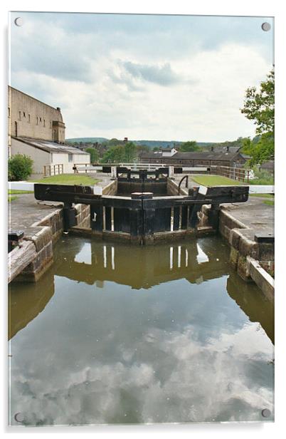 Locks at bingley, Yorkshire Acrylic by Gareth Wild