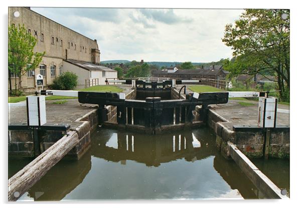 Locks at Bingley, Yorkshire Acrylic by Gareth Wild