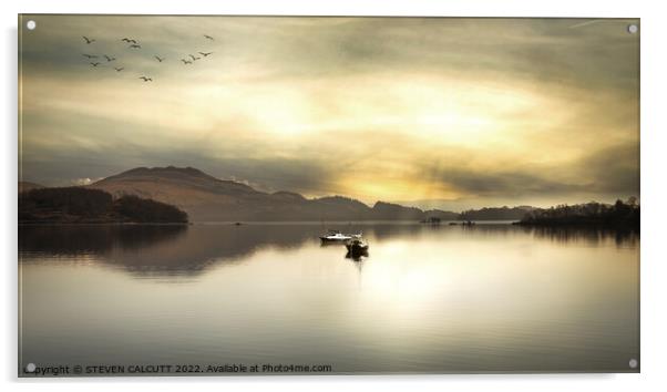 Sailing Boats On Loch Lomond Acrylic by STEVEN CALCUTT