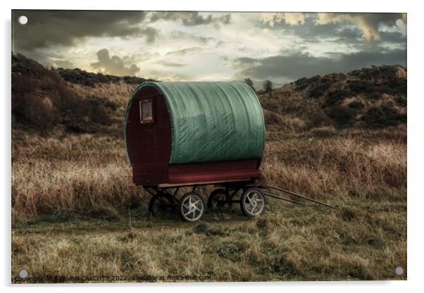 Gypsy Caravan at Port William Acrylic by STEVEN CALCUTT