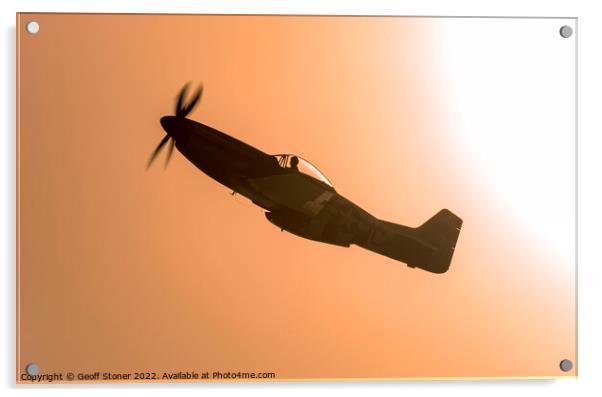 P51 Mustang Over Bournemouth Acrylic by Geoff Stoner