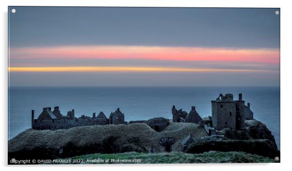 Dunnottar Castle A Timeless Sunrise Acrylic by DAVID FRANCIS