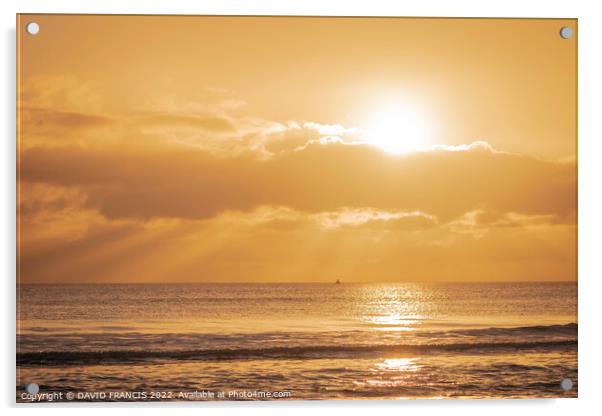 Montrose Bay Sunrise Splashes Golden Reflections Acrylic by DAVID FRANCIS
